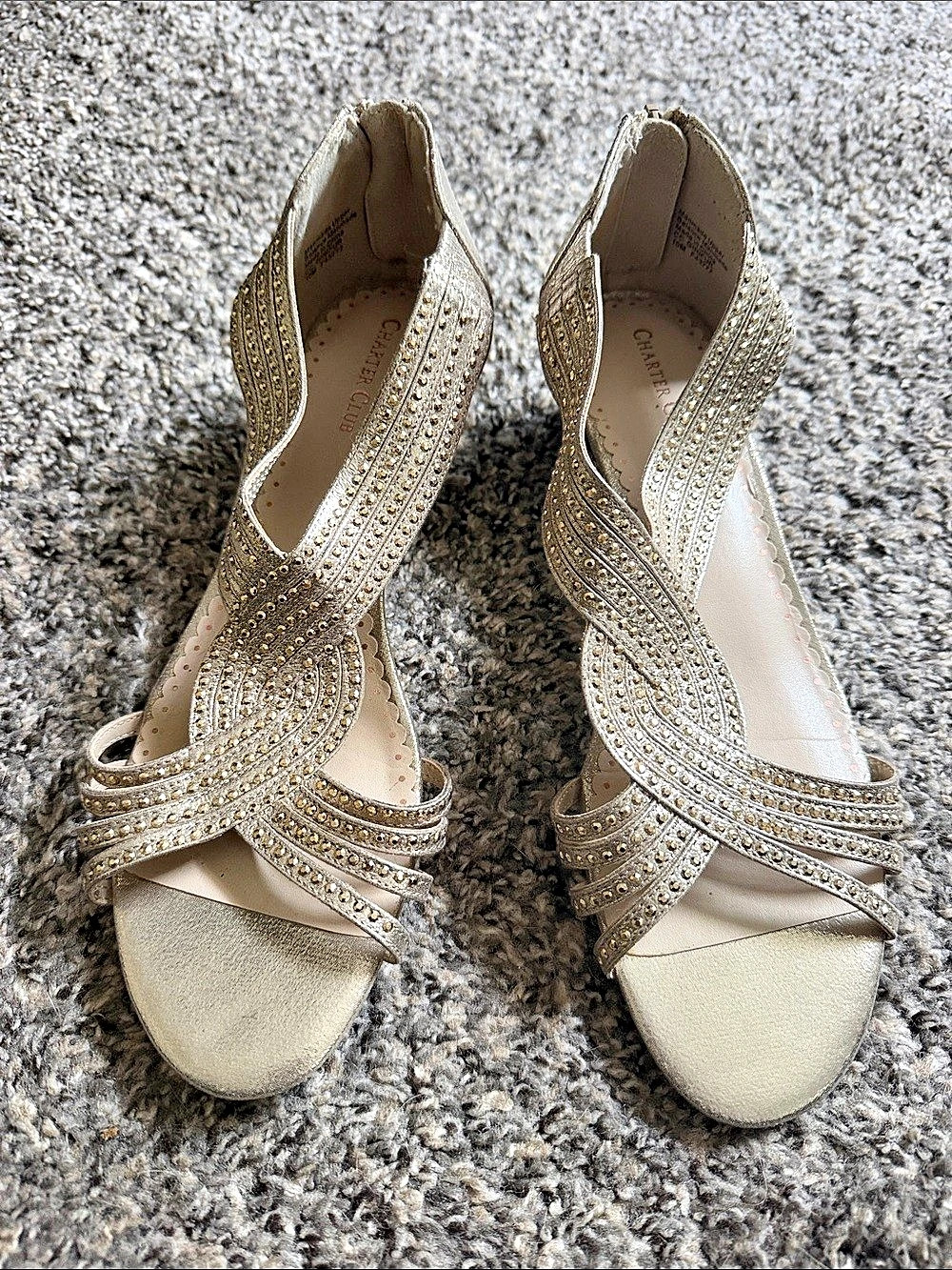 Charter Club Ginifur Wedge Sandals Gold